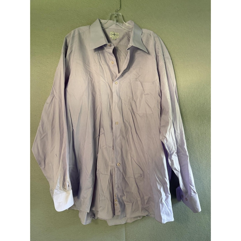Linea Uomo Dress Shirt Mens 18.5 36/37 Purple Solid Long Sleeve Monogrammed JCD